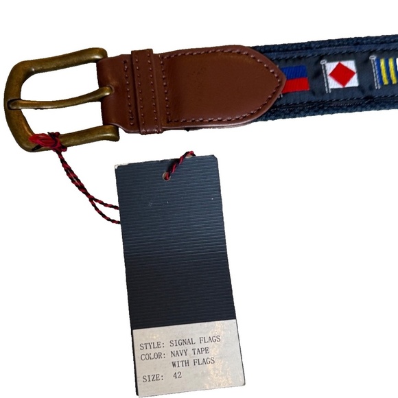 STAR CLIPPERS Men's Signal Flags Navy Tape w/Flags Belt; Size 42 (NWT) - Picture 4 of 7